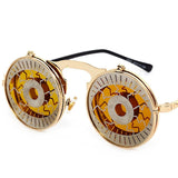Men's Casual Retro Metal Punk Steam Flip Sunglasses