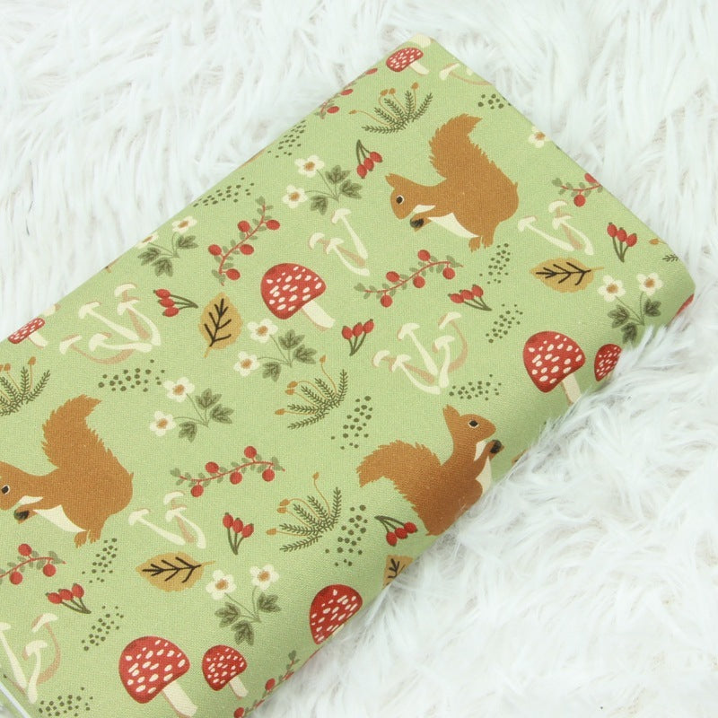 Nordic Style Small Animal Print Handmade DIY Clothing Dress Fabric Pure Cotton