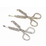 Design Sense Diamond Studded By Hand Scissors Barrettes Trendy Hair Accessories For Women