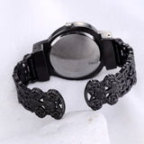 Peach Heart Full Diamond Girls Bracelet Quartz Watch