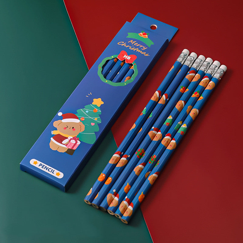 Cartoon Christmas Box Children Stationery Sketch Pencil