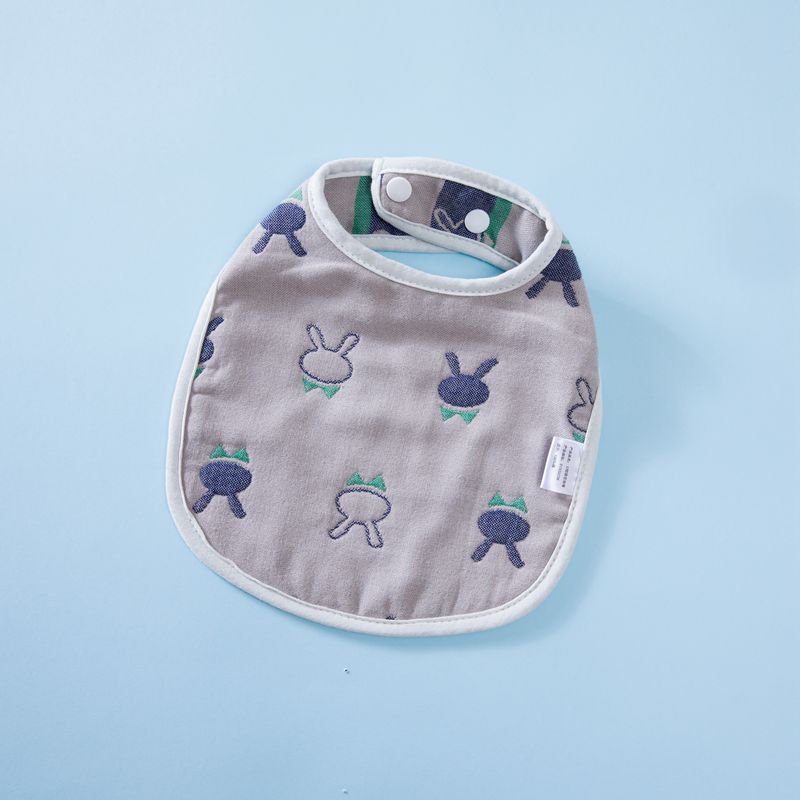 Summer Thin Pure Cotton Concealed Button 6-layer U-shaped Baby Gauze Bib