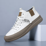 Men's Sports Casual Leather White Shoes