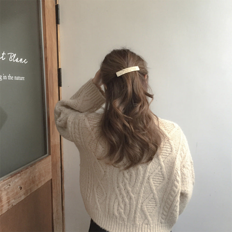 Acetate Simple Graceful Hair Accessories Horizontal Clip Rectangular All-match Spring Clip For Women