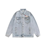 Hooded Stitching Neutral Hong Kong Style Plus Size Denim Coat