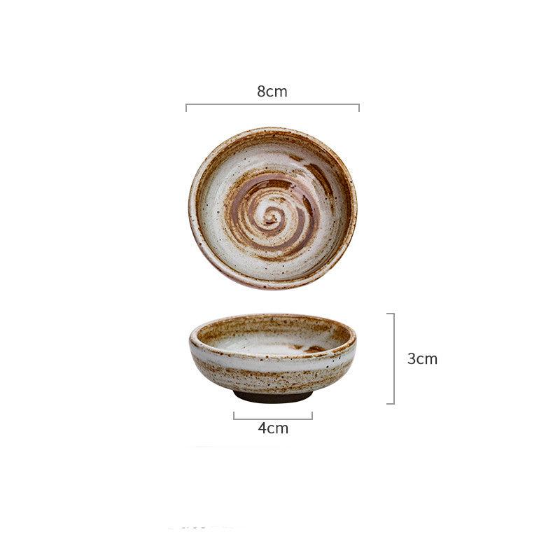 Household Handmade Rough Pottery Snack Plate Tableware