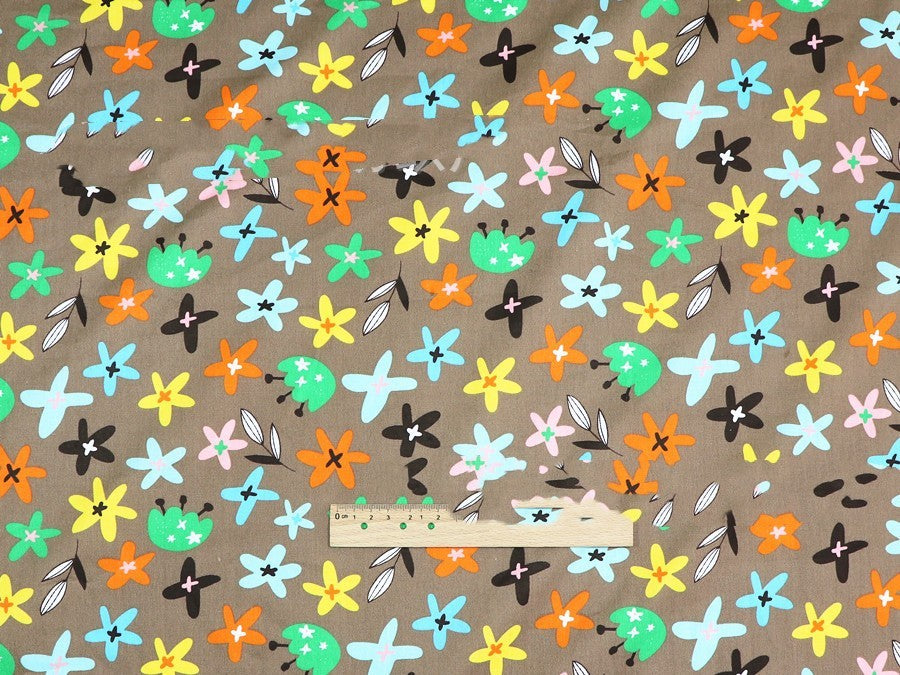 Plant Flowers Small Clear Floral Cotton Fabric