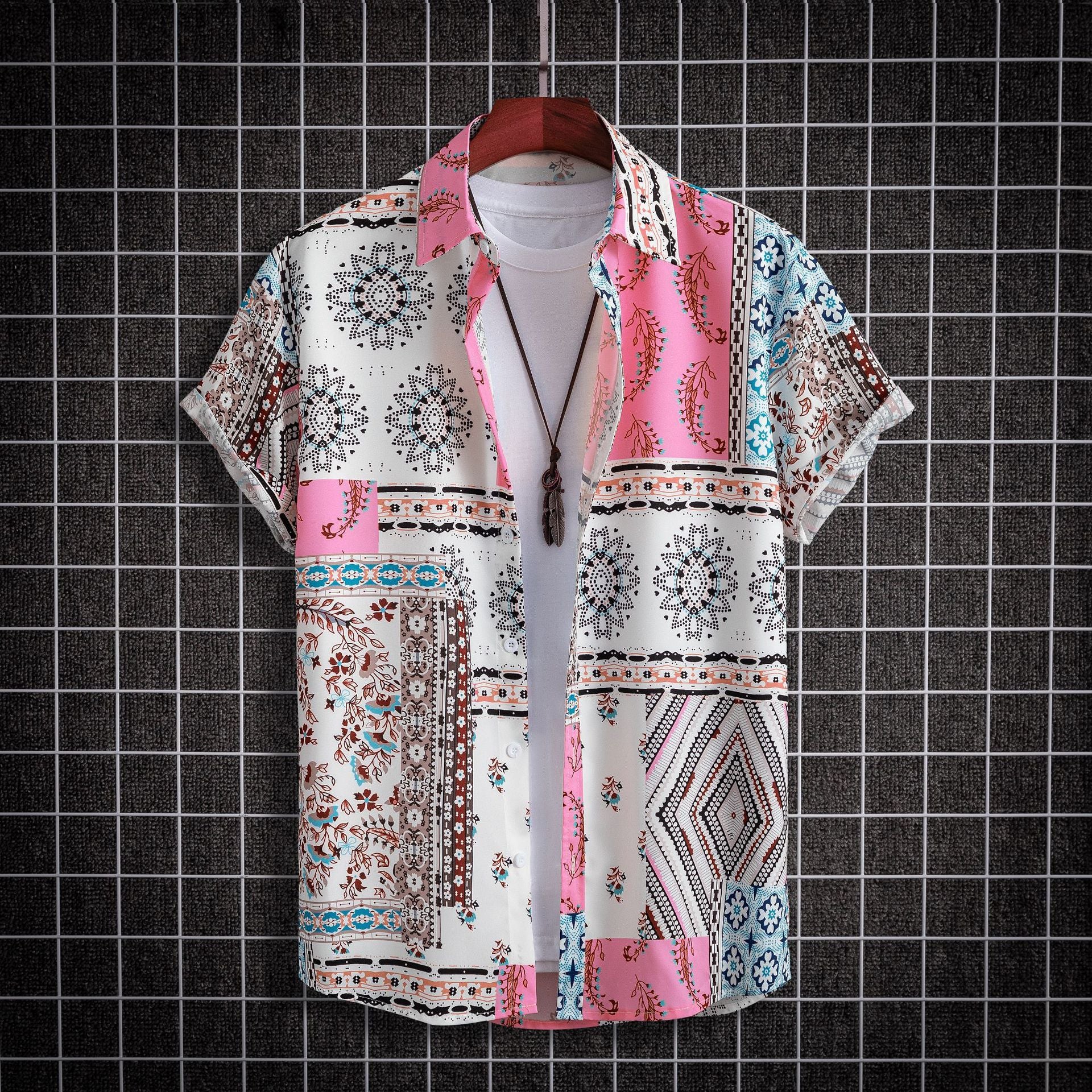 Men's Fashion Casual Digital Printing Short Sleeve Shirt