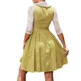 Elegant Graceful Style Waist Stitching Women's Short Skirt Dress