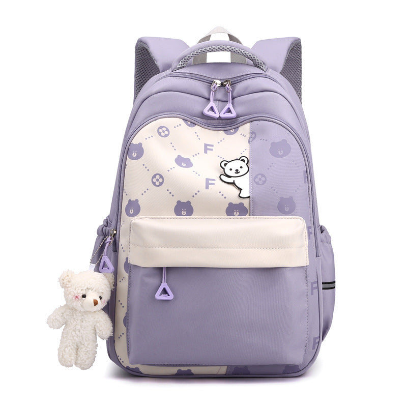 Schoolbag Lightweight And Large Capacity Elementary School Studebt Cute Bear Backpack