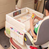 Kids's Car Safety Seat Tray Cartoon Car Waterproof Storage Dining Table