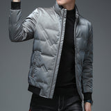 Men's casual down jacket stand-up collar white duck down thickening