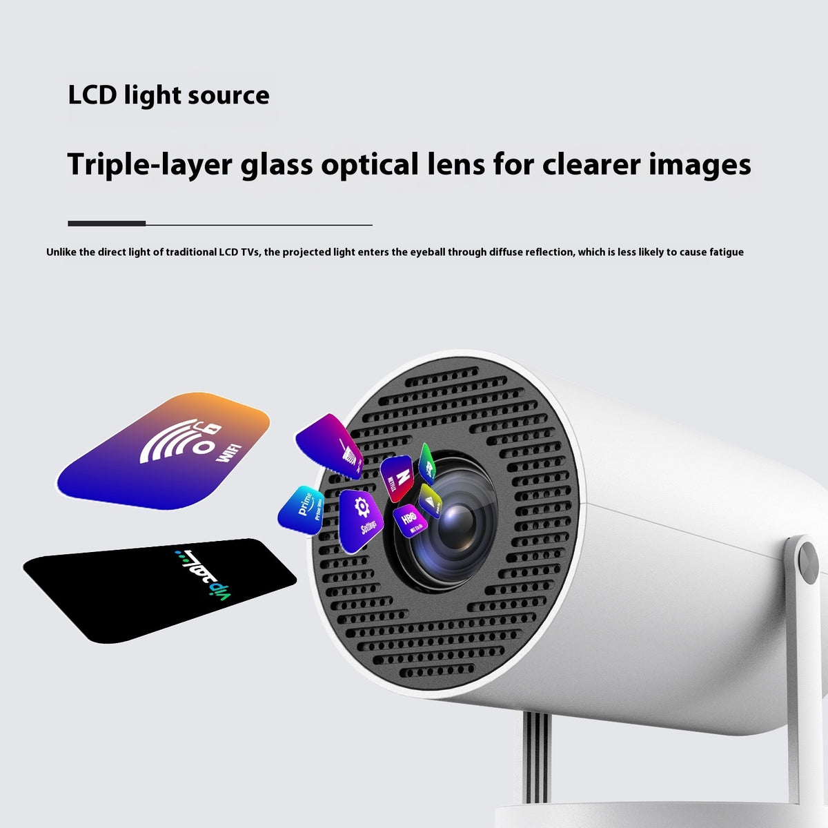 Portable Projector Small Straight Projector for Home Use 180 Degree Projection Angle Auto Focus Home Video Projector