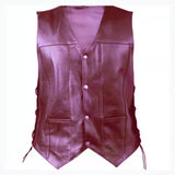 Мужская одежда Кожаный жилет V-образный вырез однобортный