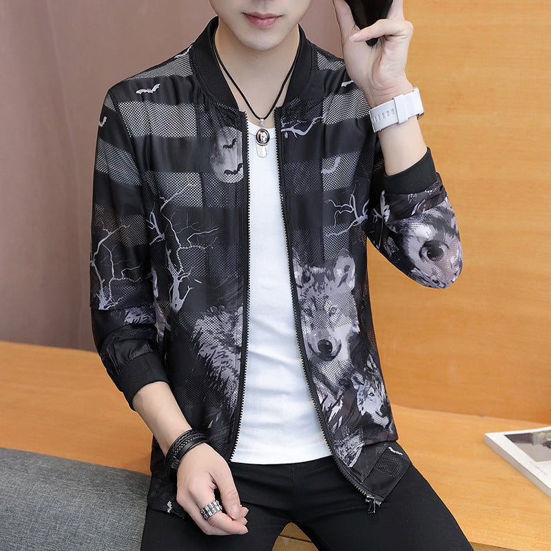Outerwear Youth fashion jacket with a hood and a stand-up collar