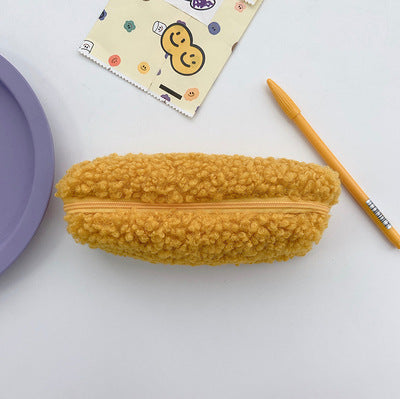 Korea Plush Pencil Case Lamb Hair Stationery Bag Avocado Green Stationery