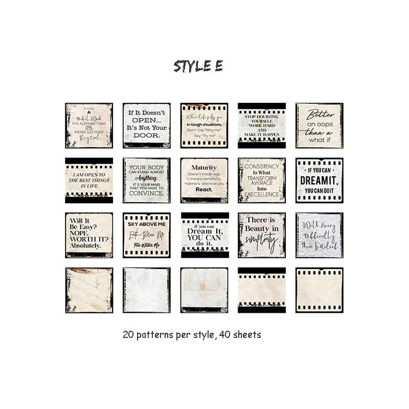 Mr.paper 40Pcs 8 stili Retro Time Travel Series Deco diario materiale adesivo Scrapbooking Planner cancelleria scuola decorativa