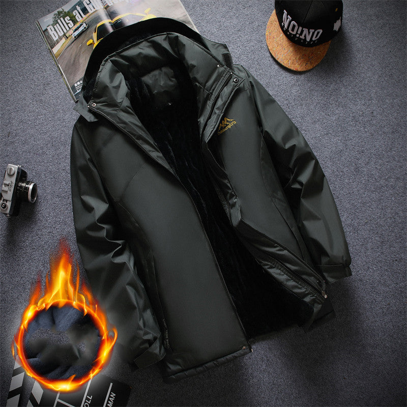 Mens Quilted Jacket For Middle Age Father Winter Jacket