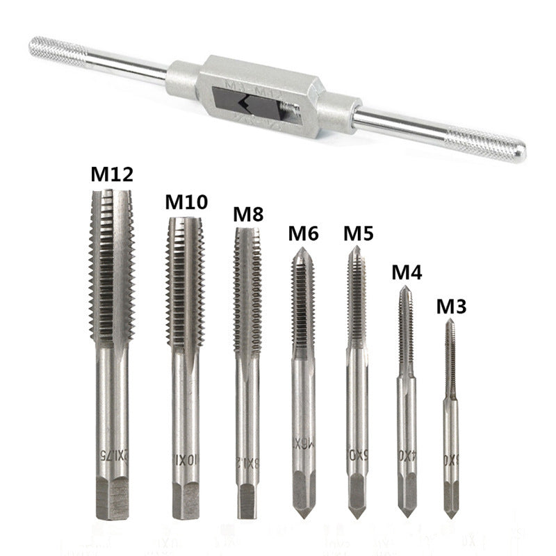 8-piece Tap Hardware Tools Metric Hand Tap Suit