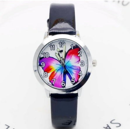 Children's Watches Kids Quartz Watch Student Girls Quartz-watch Cute Colorful Butterfly Dial Waterproof Watch 