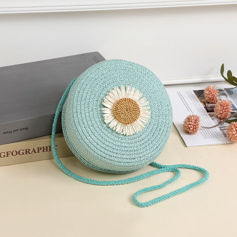 Пасторалӣ Style Raffia халтаи бофташуда телефони мобилӣ халта Crossbody