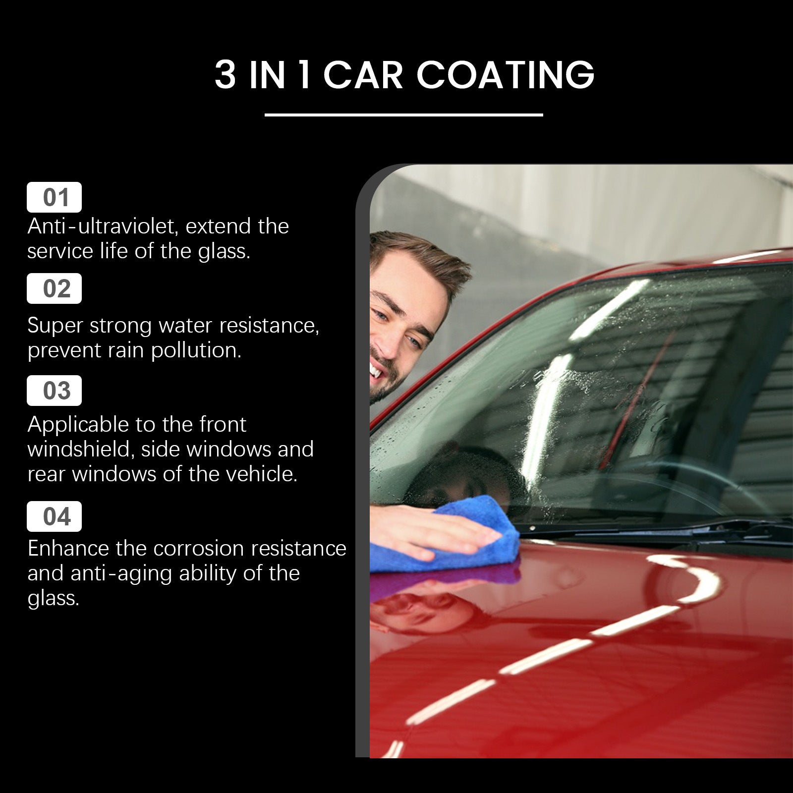 3-in-1 Car Coating Spray Cleaning With Wax