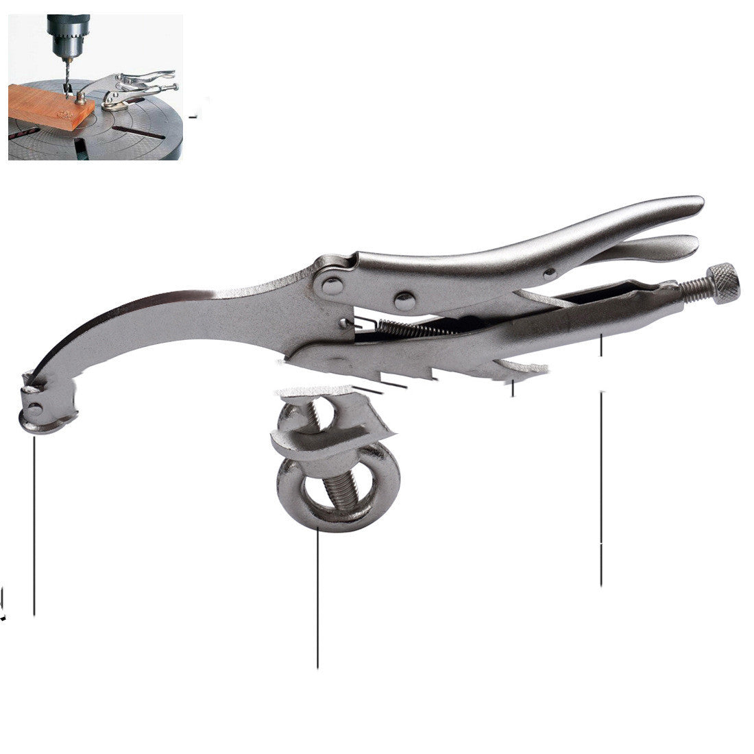 9-inch Nail Rhinestones Clamp Vise Grips Clamp Nail Rhinestones Table Fixed Clamp Block Vise Grips Hardware Tools 12-inch