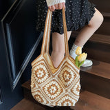 Этникӣ Style Retro Иқтидори калон дастӣ халта Tote бофташуда