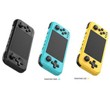 Four Players Play Against Handheld Game Consoles