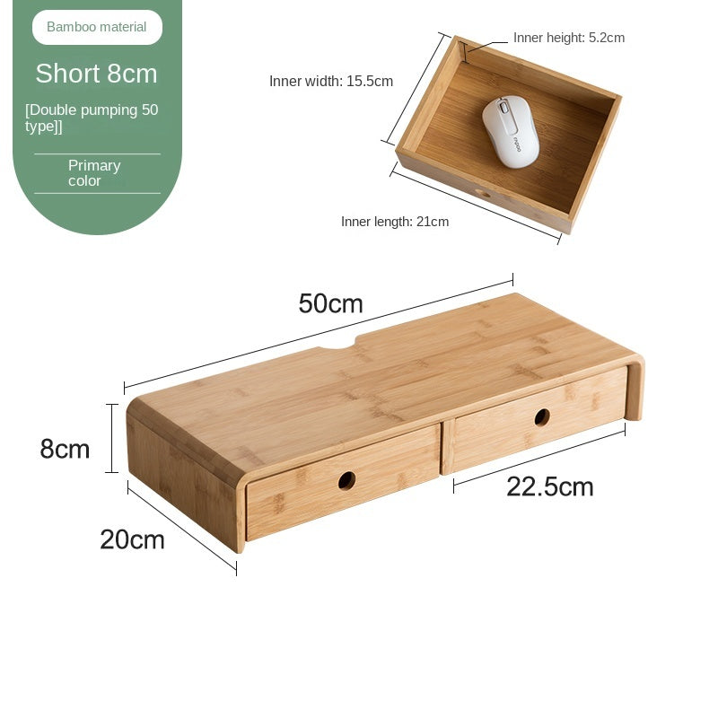 Nan Bamboo Computer Monitor Booster Organizer