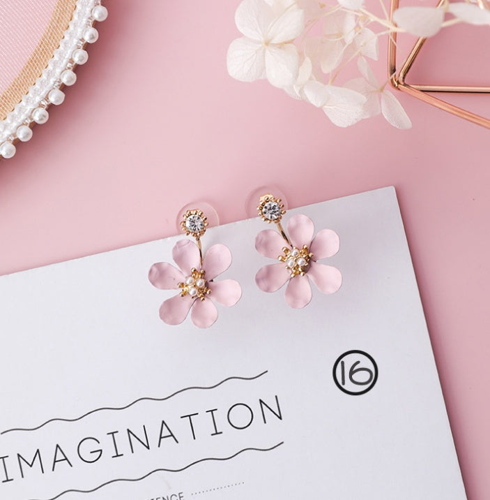 Fashion Korean Japanese Girl Simple Lovely Earrings Flower Fabric Swings Fashion Earrings For Women Jewelry Accessories
