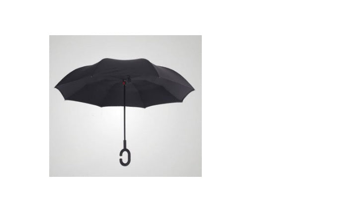 Creative sun protection men's and women's umbrellas custom double layer business long straight handle car without holding folding reverse umbrella