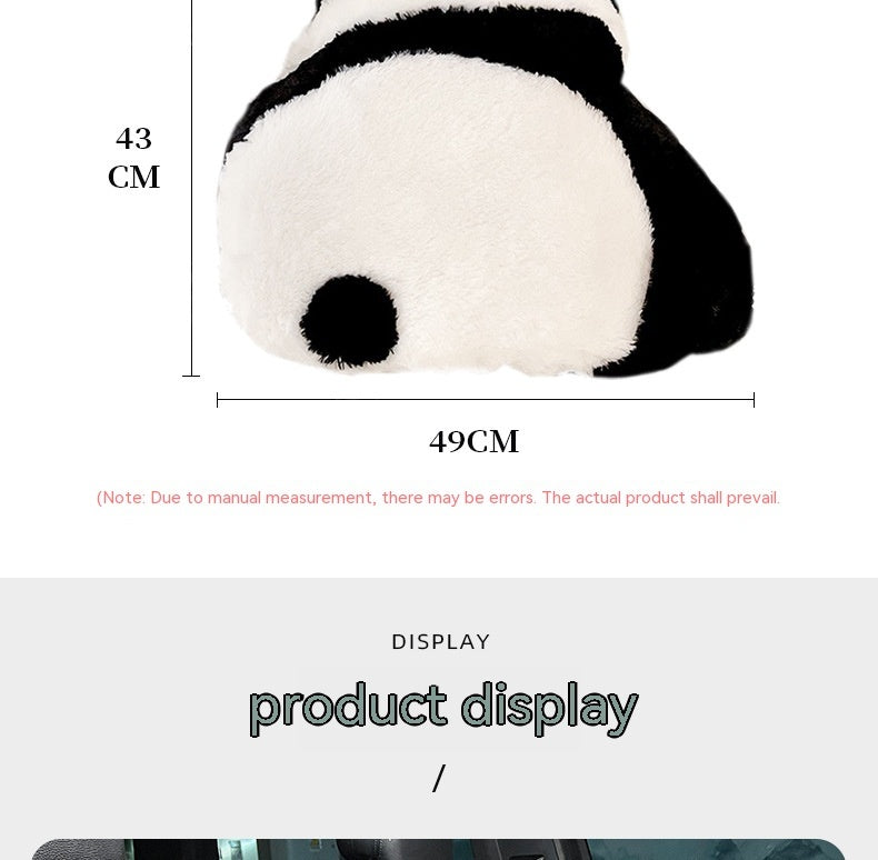 Cartoon Panda Automotive Waist Cushion Winter Plush Soft