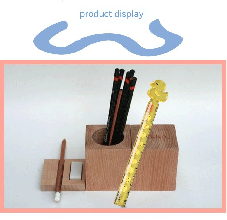 Creative Yellow Duck 12cm Ruler Children Color Plastic Ruler Office Stationery Drawing Ruler