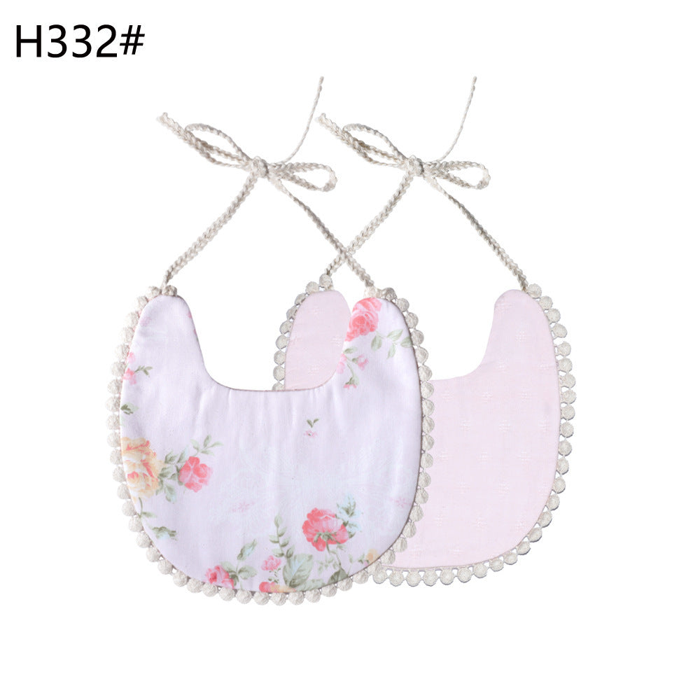 INS Popular European And American Foreign Trade Pure Cotton And Linen Two Layer Saliva Towel Amazon Hot Cross Border Supply Bib Bib
