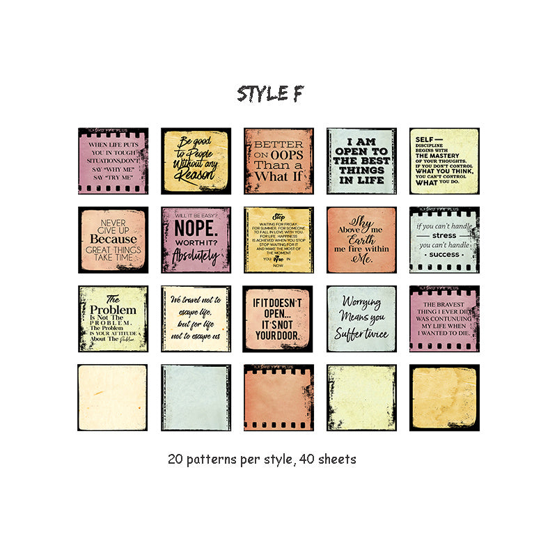 Mr.paper 40Pcs 8 stili Retro Time Travel Series Deco diario materiale adesivo Scrapbooking Planner cancelleria scuola decorativa