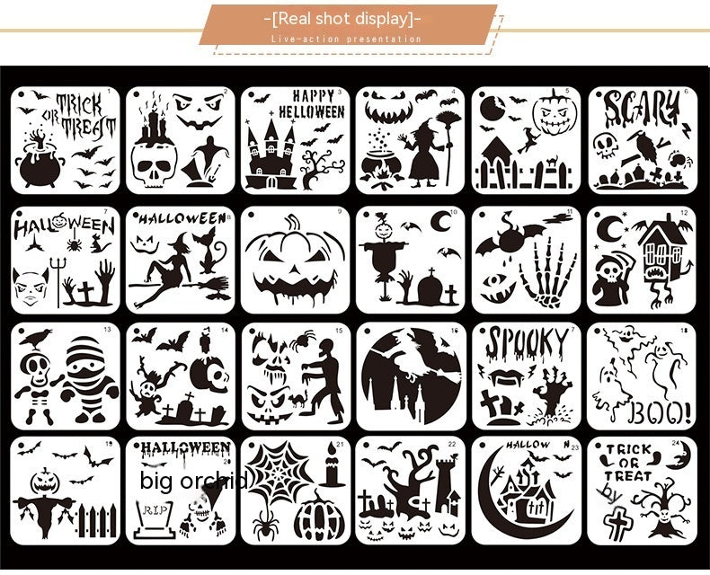 Halloween Hollow Painting Drawing Plate Can Be Sprayed And Reused