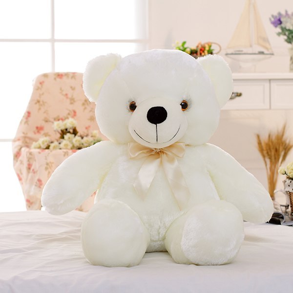 Creative Light Up LED Teddy хирс ҳайвонҳои пурпӯши бозичаҳои зебои дурахшон тӯҳфаи солинавӣ барои кӯдакон болишт