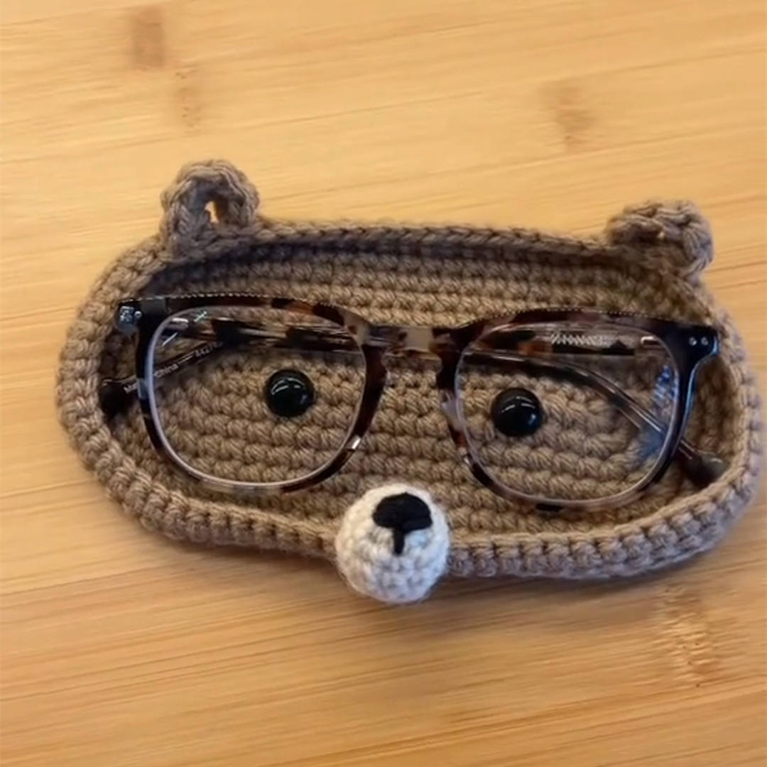 Handmade Crochet Yarn Knitting DIY Material Bag, Dog Eye Storage Box