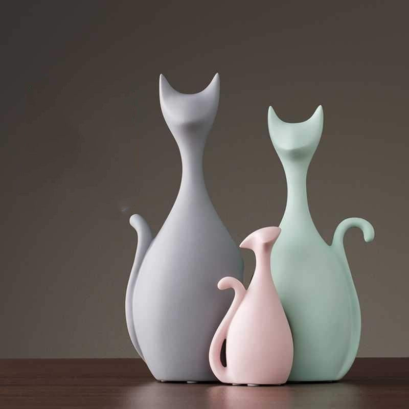 Macaron Ceramic Rabbit And Deer Figurines Ornaments