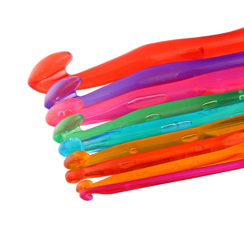9 Pcs/Set Multi-color Plastic Knitting Needles Crochet Hook