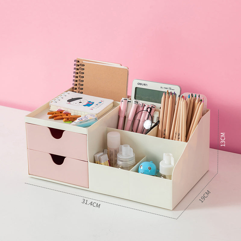 Girl Heart Student Children Cosmetics Stationery Pen Holder Desk Shelf