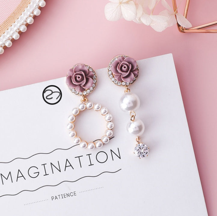 Fashion Korean Japanese Girl Simple Lovely Earrings Flower Fabric Swings Fashion Earrings For Women Jewelry Accessories