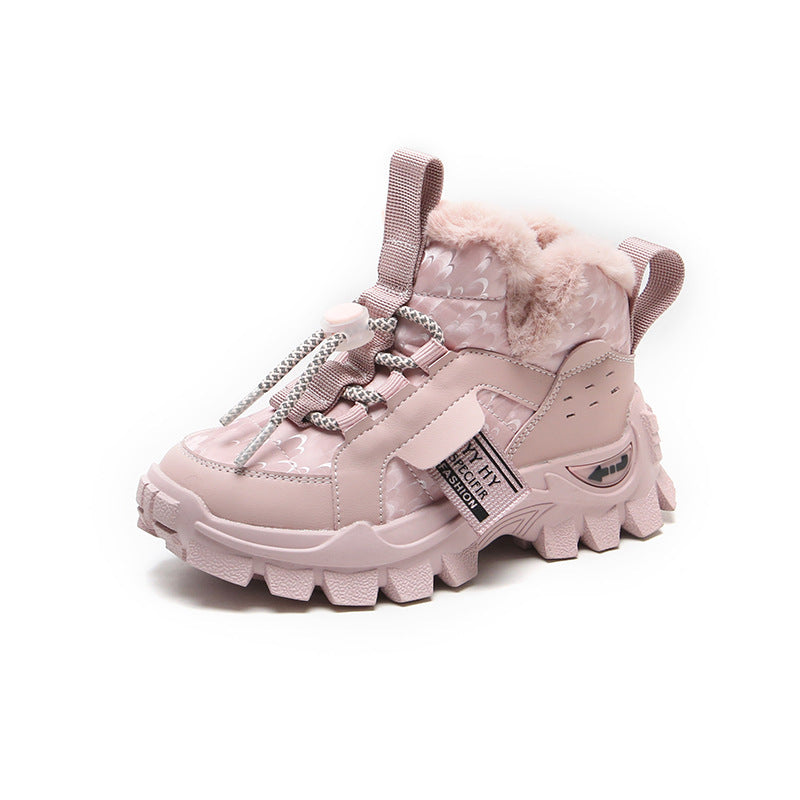 Fashionable And Simple Children's Fur One Thickened Snow Boots