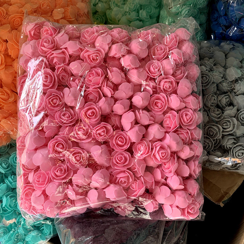 Lot 500Pcs Diameter 3cm Foam Rose Artificial Flowers Gifts Box Diy Wedding Christmas Home Decor art materials