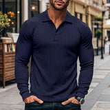 Men's Classic Casual American Lapel Button Long Sleeve