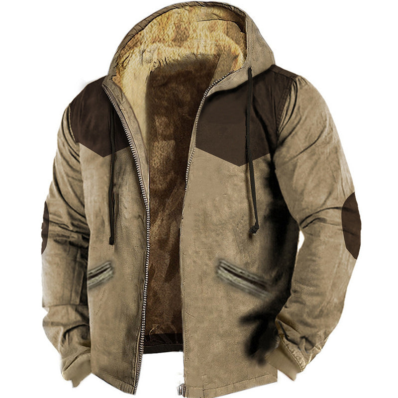 3D Printed Cotton Lined Hooded Jacket