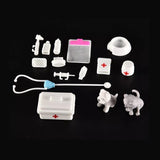 15 Pieces Children's Doll Medical Tools Play House Set With Pets, Plastic Toys, Furniture Accessories 465g