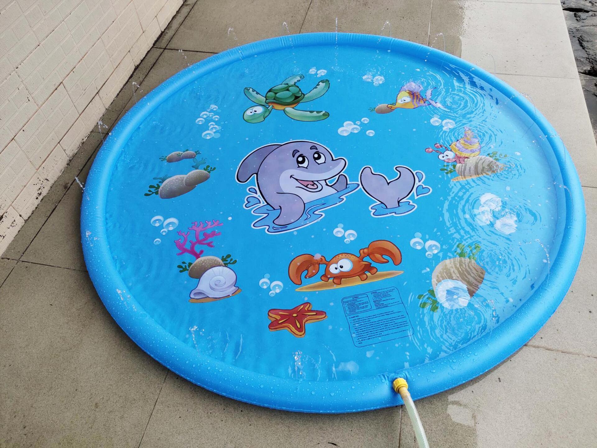 Кӯдакони пойдору обпошӣ ҳавзи Мат Splash пошидани Play Pad Mat