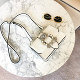Pearl hardware flip bag shoulder bag